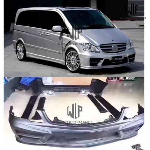 W639 High quality FRP unpainted Car body kit Front Rear bumper with tail throat Side skirts For Mercedes-Benz W639 06-10