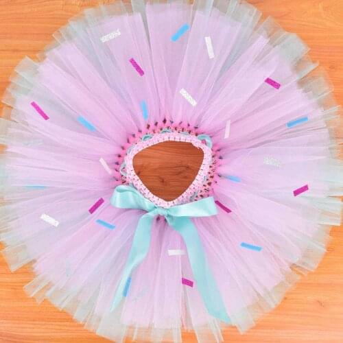 Candy Donuts Fluffy Tutu Skirt Baby Girls Birthday Party Tutus Newborn Photo Props Infant Dance Costume Pink Skirt For School