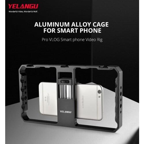 YELANGU PC06 Phone Video Cage Handheld Stabilizer Film For SmartPhone Hand Grip Bracket Mobile Phone Stabilizer