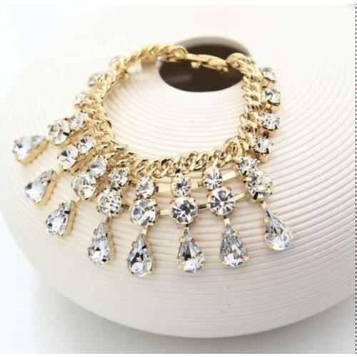 YFJEWE Wholesale Jewelry Sports Crystal Bracelet Transparent By Hand Chain Combination Wedding Gifts B029