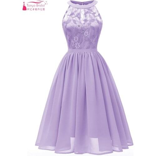 TANYA BRIDAL Womens vestidos de fiesta de Lace Chiffon Bridesmaid Dresses Sleeveless Formal Wedding Party Dress JQ359