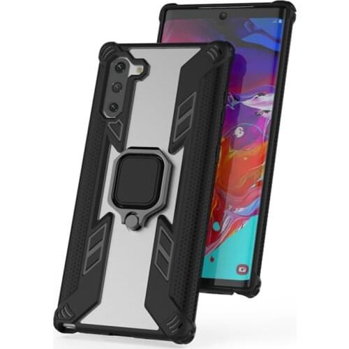 Hard Phone Case For Samsung Galaxy Note10+ Note 10 Finger Ring Fitted Cases Note10 Plus Pro 5G Shockproof Kickstand Back Covers