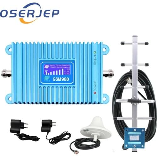 LCD display GSM 900MHZ UMTS mobile phone signal amplifier + Yagi antenna with 10M cable / Ceiling indoor antenna with 3m cable