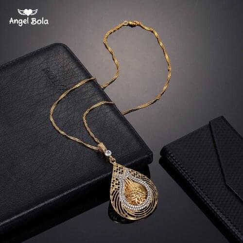 Gold Color Turkey Coins Muslim Islam Middle East Jewelry Turks Pendant Arab Allah Necklace Arab Coin for Women Gift Wholesale