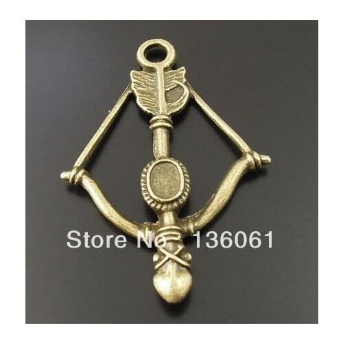 Vintage Bronze Lovely Bow And Arrow Charms Pendant For Jewelry Making Findings Bracelets Accessories DIY Gifts 10PCS Z3157