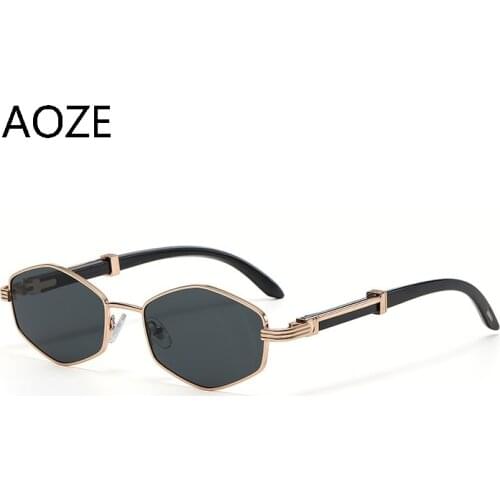 2021Small Metal Frame Square Irregular Sunglasses Womens Fashion Luxury Brand Design Retro Sun Glasses Lunettes de soleil homme