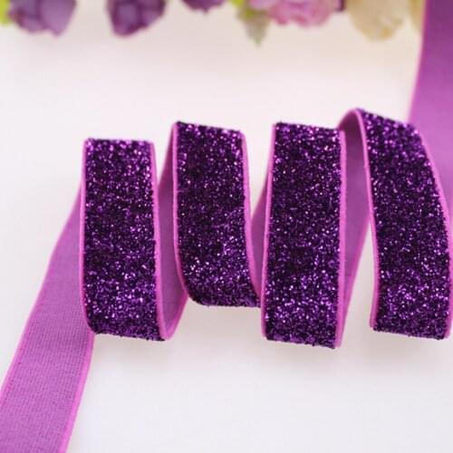 5/8" 50yards/color/lot frosted glitter elastic #B-16 for hair tie, other colors pls feel free to contact me