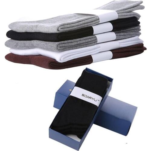 5 Pairs/lot Men Socks Cotton Long Good Quality Business Men Sock Fashion Anti-friction Sweat-absorbent Men Breathable Men Socks