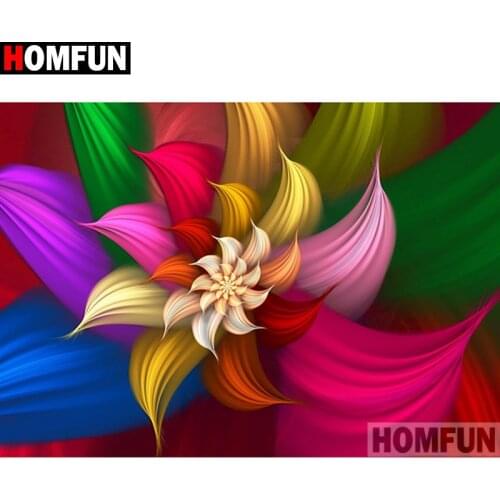 HOMFUN Full Square/Round Drill 5D DIY Diamond Painting "Colored flower" 3D Diamond Embroidery Cross Stitch Home Decor A19531