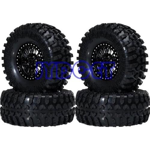 Aluminum 2.2" Beadlock Wheel Rim & 125mm Super Swamper Rocks Tyre 4pcs 2029-3021 For RC 1/10 Axial Traxxas HPI