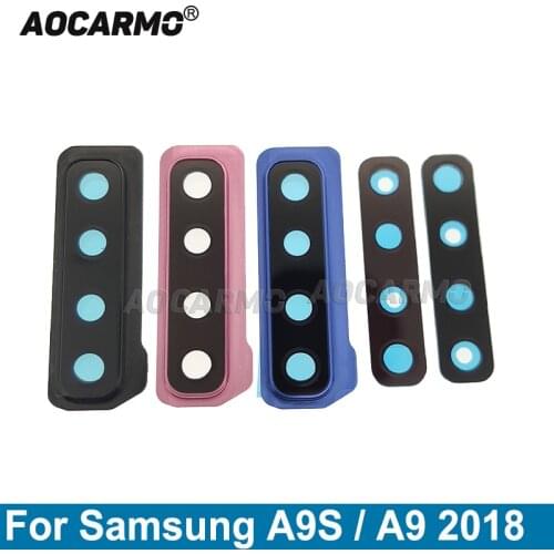 Aocarmo Rear Back Camera Lens With Frame Adhesive For Samsung Galaxy A9S A9 2018 A920F A920 Replacement Parts