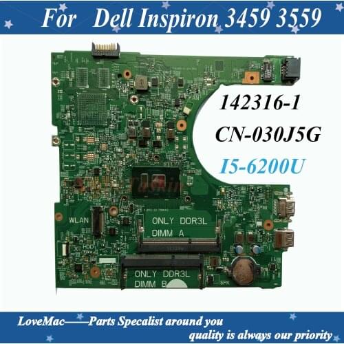 Free shipping For DELL Inspiron 3459 Laptop Motherboard PWB CPWW0 CN-030J5G 30J5G SR2EY I5-6200U DDR3L 100% Tested