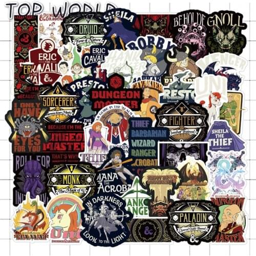 10/50Pcs/set Dungeons And Dragons Cartoon Movie Game Sticker For Luggage Fashion Laptop Decals Phone Case Kids Suitcase Toys