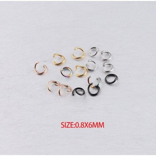 Fnixtar Stainless Steel Open Jump Rings & Split Rings DIY Connectors for Jewelry Making 0.8*6MM 1000pcs/lot