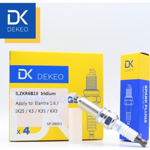 Dekeo Iridium Spark Plug For Hyundai Accent Veloster Kia Rio Soul SILZKR6B10E 4PCS