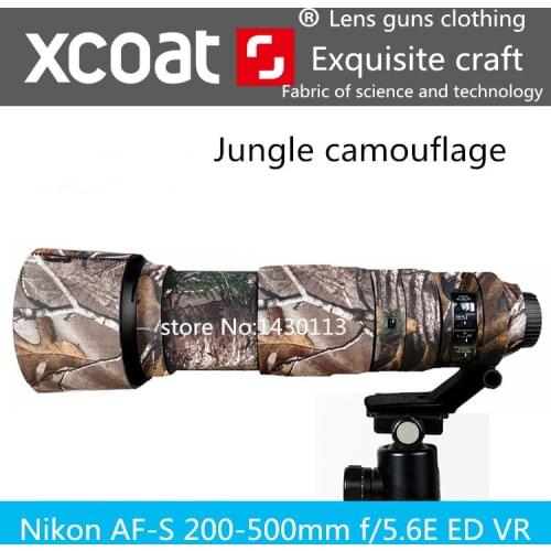 Camera Lens Coat Camouflage for Nikon AF-S 200-500mm f/5.6E ED VR Lens Camo Protection Cover Jungle camouflage