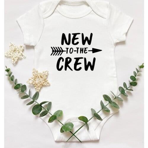 New to the Crew Letters Print Baby Girl Boy Clothes Short Sleeve Ropa Bebe Cute 100% Cotton Bodysuit for Newborns