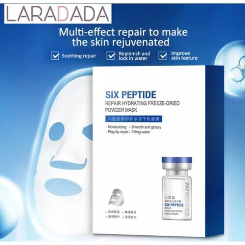 5/10PCS Six Peptides Mask Freeze Dried Powder Essence Mask Anti-Aging Moisturizing Oil-control Whitening Lift Firming Skin Care