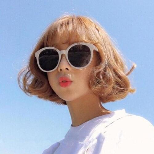 Fashionable Men Korean Retro Sunglasses Women Large Frame Round Sunglasses