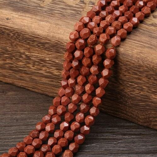 KANGKANG 2019 fashion 8mm cut surface Polygon Purple sandstone Natural Stone Bead For Jewelry Making DIY charm Bracelet Necklace