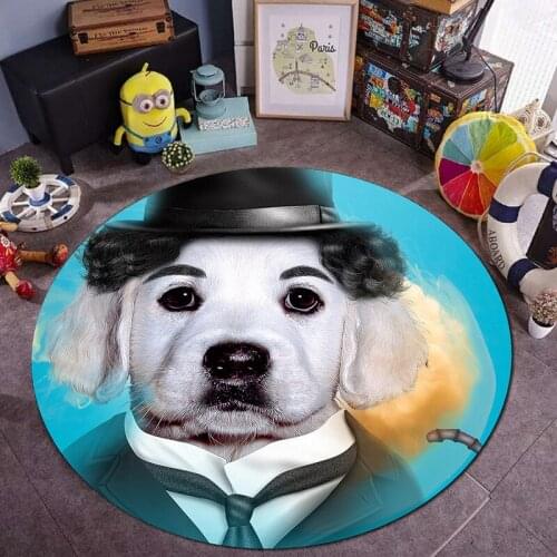 Cartoon Round Carpet for Living Room Customized Computer Chair Rug Hanging Basket Carpet Household Bedside Round Carpet Area Rug