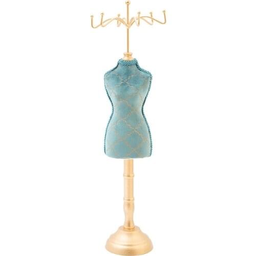 Jewelry Organizer Hanging Retro Peacock Blue Bronzing Jewelry Stand Display Decoration Stand Gift Window Display