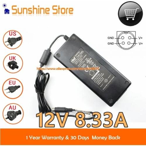 Genuine Rbd RA07-12833 Switching Power Supply 12V 8.33A AC Adapter Round With 4 Pin Laptop Charger