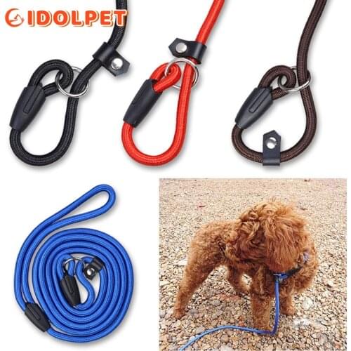 Durable Dog Nylon Slip Rope Leash, Strong Pet Slip Lead, Adjustable Pet Slipknot Neck Circumference for Training Play Camping
