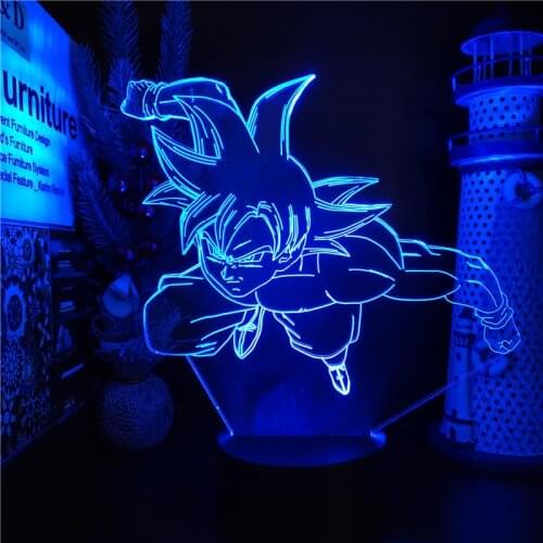 Ultra Instinct Son Goku 3D Night Ligh Dragon Ball Z LED Lamp Home Decoration Lampara DBZ Anime Figure Lights Table Desk Lampe