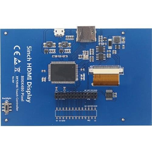 The High Definition 5 Inch Touch Screen LCD Resistive Screen Display for Raspberry Pi 4B/3B+ Repair Parts