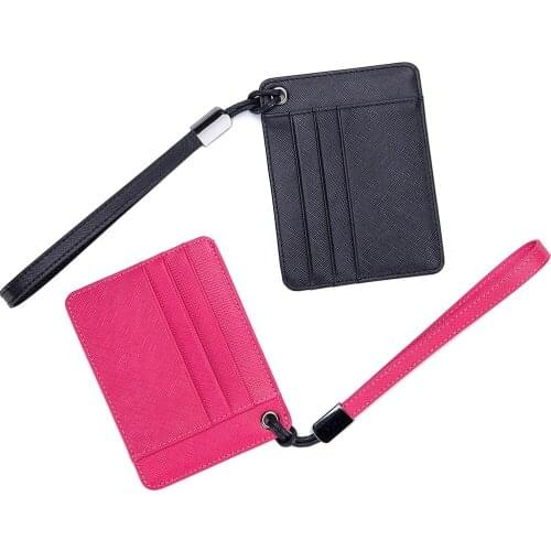 M-Yancy Cow Leather Business Card Holder Men Japanese Card Case Women Credit ID Bus Card Bag With Strap Thin Cardholder MF-982