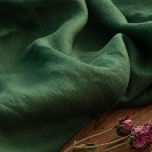 High-end flax fabric green linen fabric High-end gowns, dresses, trousers, shirts and jackets tissu