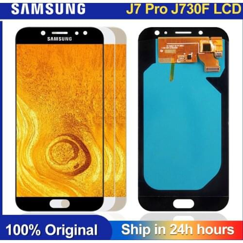 5.5'' Super AMOLED LCDs For Samsung Galaxy J7 Pro 2017 J730 J730F LCD Display Touch Screen Digitizer Assembly Adjustable