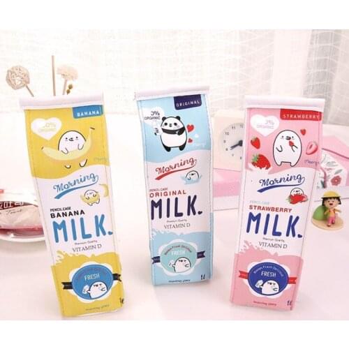 1 Pcs Kawaii Pencil Case Milk Square Gift Estuches School Pencil Box Pencilcase Pencil Bag School Supplies Stationery