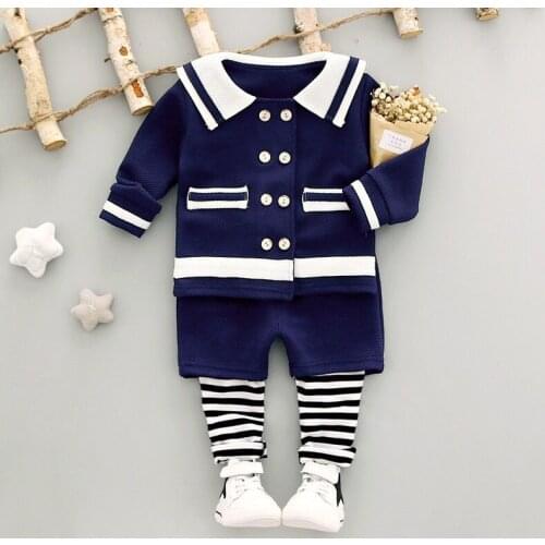 2017 Spring Fall Baby Girl Fashion Clothing Set Kids Girls Preppy Style Elegant Suit Jacket+pants casual suits