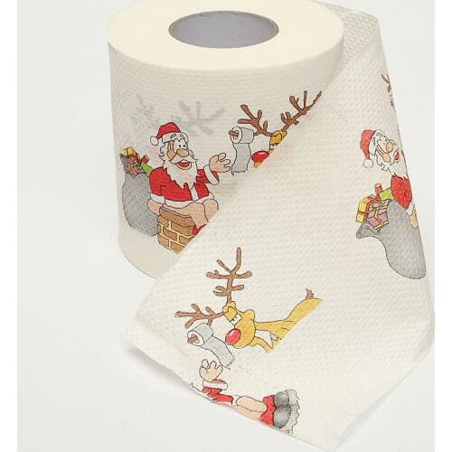 2019 Santa Claus Reindeer Print Christmas Toilet Paper Christmas decorations for Table New Year Home Decor Gifts Souvenirs