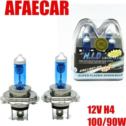 AFAECAR 100/90w 12V Halogen Bulb h4 super white Fog Lights High Power Car Light Source