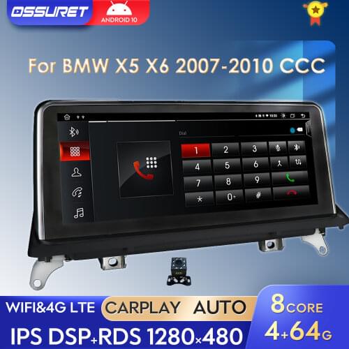 Android 10 1Din Car Radio GPS NAVi Video Stereo Multimidia For BMW X5 E70 X6 E71 2007 2008 2009 2010 CCC TPMS SWC With CarPlay