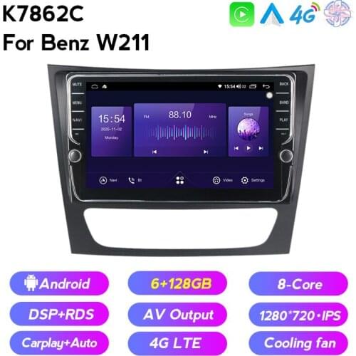 Android 11 IPS RDS car radio For Mercedes BENZ W211 W219 W463 CLS350 CLS500 CLS55 E200 E220 2din car stereo auto audio screen