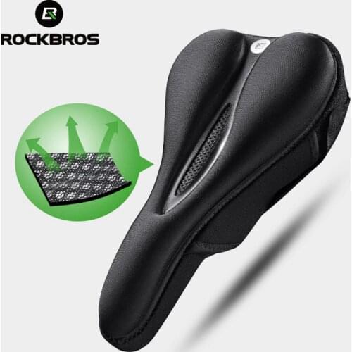 ROCKBROS Bicycle Saddle Cover Hollow Breathable Comfortable Soft Cushion mtb Bicycle Silica Gel Seat Protector Bike Saddle Cover