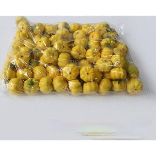 100pcs Artificial Pumpkins Foods for Halloween Home Decor Simulation Vegetables Realistic Fake Pumpkin for Teaching Props