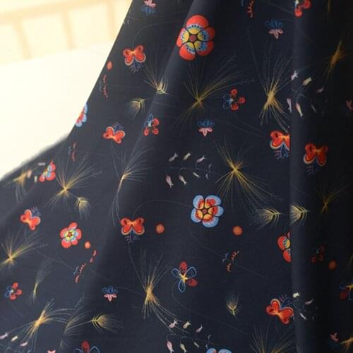 Quality Chiffon fabric Dandelion Color Butterfly tissu one-piece dress dress, trousers patchwork