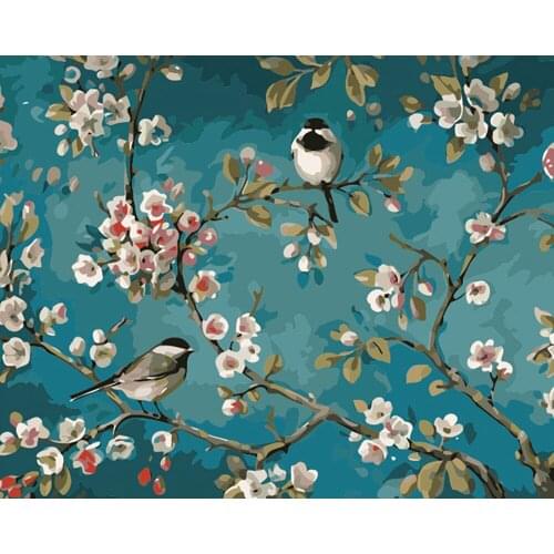 CHENISTOR 5D Diamond Painting Arts Diamond Embroidery Full Round Drill Mosaic Painting Frameless Animal with Flowers Home Decors