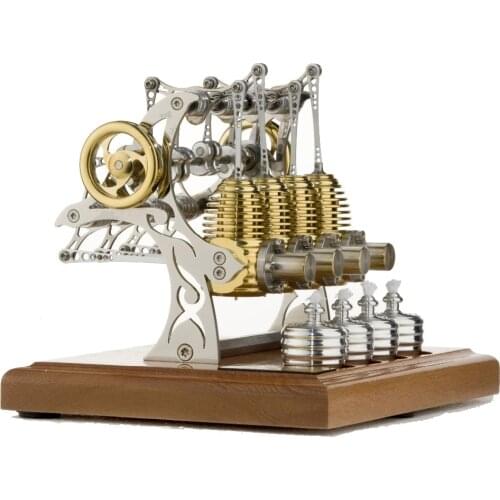 Stirling engine model, assembled movable metal engine