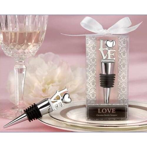 Fashion Wedding Supplier Wedding Gift Alloy Love Wine Stopper red Wine Bottle Openers Married Decoration 20pcs