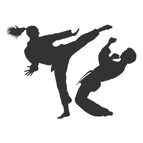 A Male And Female Player Is Playing An Empty Hand Punch Car Decal For Car Rear Windshield Decoration Waterproof FA088