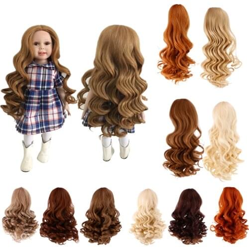 New 1pcs Dolls Accessories Dolls Wavy Curly Hair Wig for 18 inch Doll DIY Making Party Accessory Hair Replace