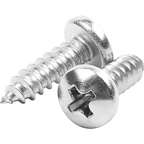 New 4.8x16mm Cross Round Head Sheet Metal Self Tapping Screws 30pcs