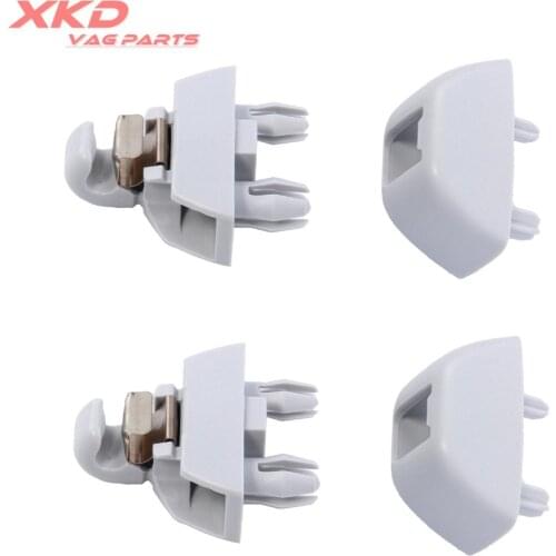 Pair Of Gray Sun Visor Clips For V-W Passat Po-lo UP! SKOD-A Rapid 6R0 857 561 Y20 6R0-857-561
