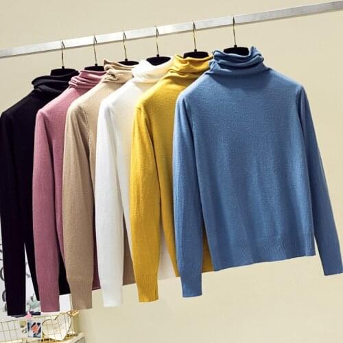 Women Sweater Winter Turtleneck Warm Female Jumper Thick Sweaters Casual Long Sleeve Knitted Pullover Top Pull Hiver Femme M439